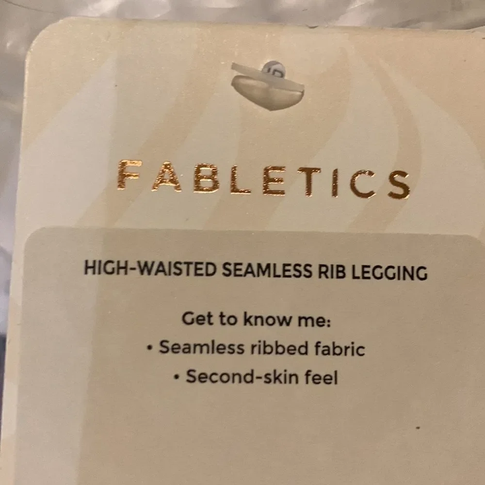 Fabletics High waisted seamless ribbon leggings. Color is hazy iris
